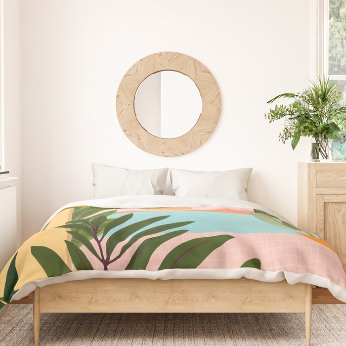 Moroccan Coast Tropical Sunset Scene Duvet Cover Gallery Image 3