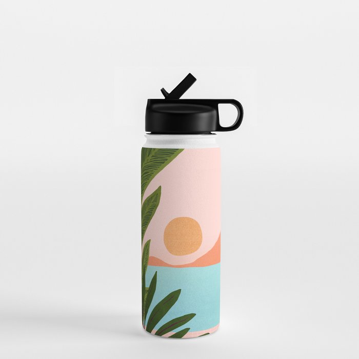 Moroccan Coast Tropical Sunset Scene Water Bottle Gallery Image 1