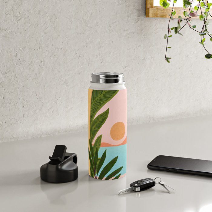 Moroccan Coast Tropical Sunset Scene Water Bottle Gallery Image 4