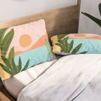 Moroccan Coast Tropical Sunset Scene Pillow Sham Gallery Image 2