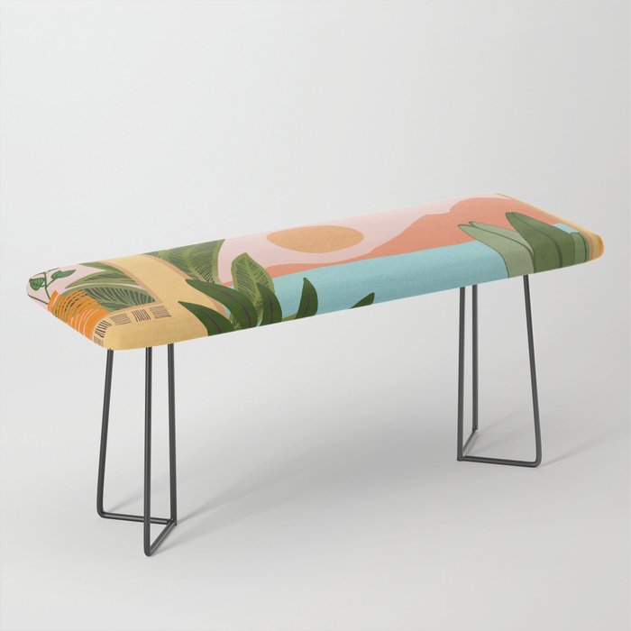 Moroccan Coast Tropical Sunset Scene Bench Gallery Image 1