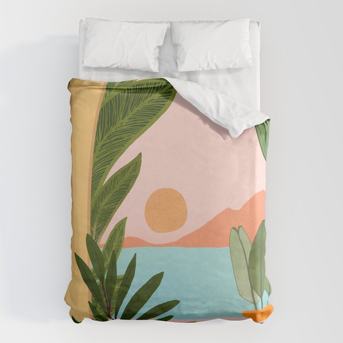 Moroccan Coast Tropical Sunset Scene Duvet Cover Gallery Image 6