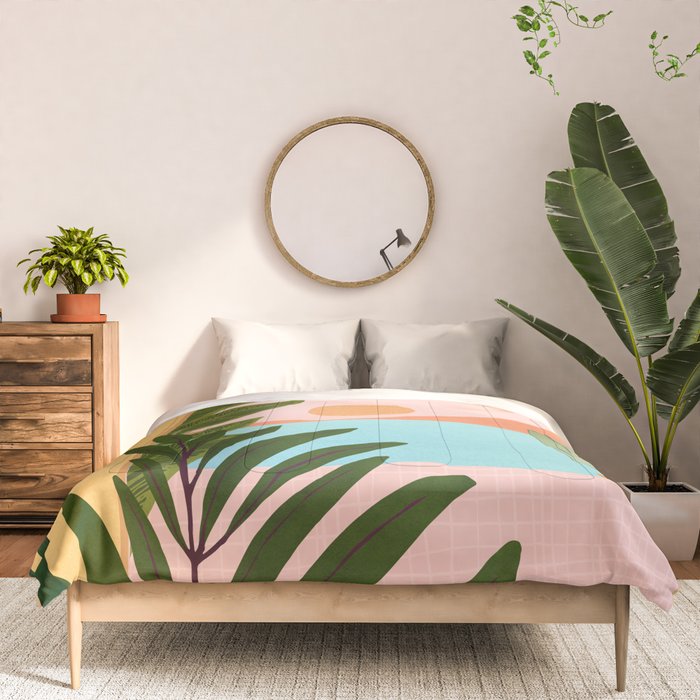 Moroccan Coast Tropical Sunset Scene Comforter Gallery Image 3