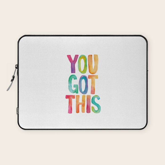 You Got This Rainbow Watercolor Laptop Sleeve Gallery Image 1