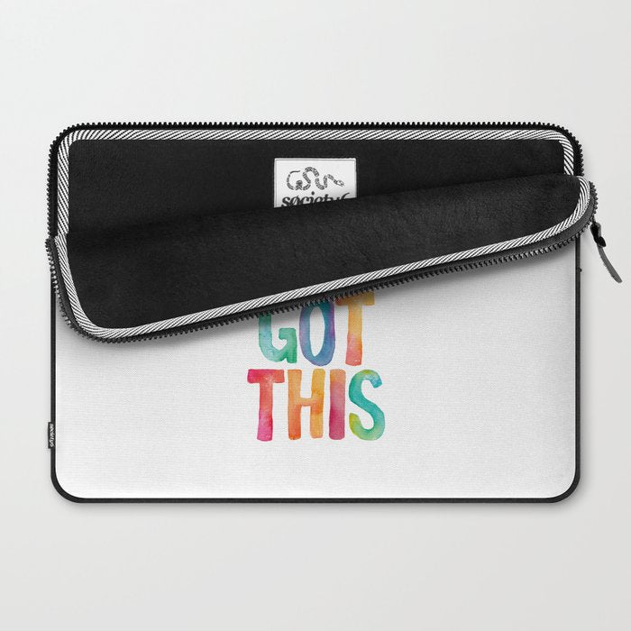 You Got This Rainbow Watercolor Laptop Sleeve Gallery Image 2