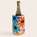 Retro Fun Floral - Rainbow color Wine Chiller Gallery Image 1