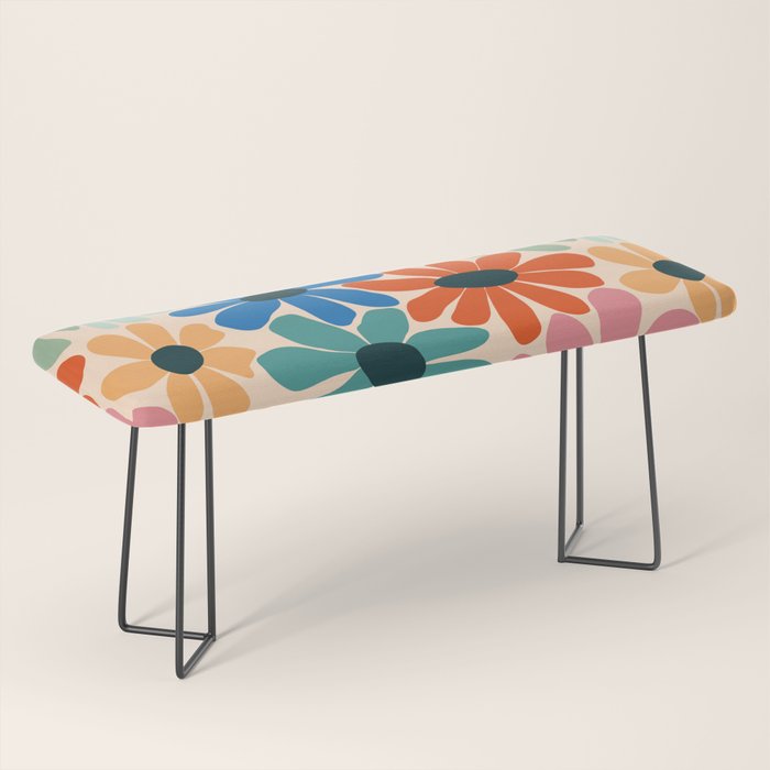 Retro Fun Floral - Rainbow color Bench Gallery Image 1