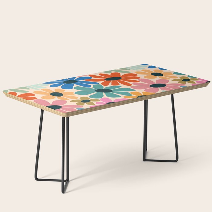 Retro Fun Floral - Rainbow color Coffee Table Gallery Image 1