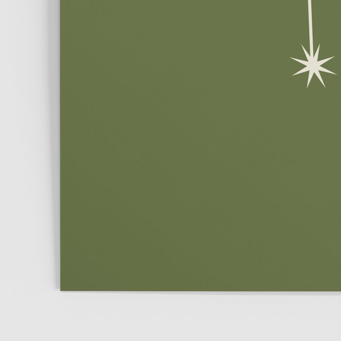 Gemini Zodiac Star Constellation Line Art Olive Green Poster Gallery Image 3