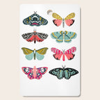 Moths - white background, moth print, moth art, moth sticker, moths, moth art Cutting Board Gallery Image 1
