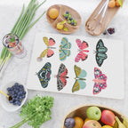Moths - white background, moth print, moth art, moth sticker, moths, moth art Cutting Board Gallery Image 2