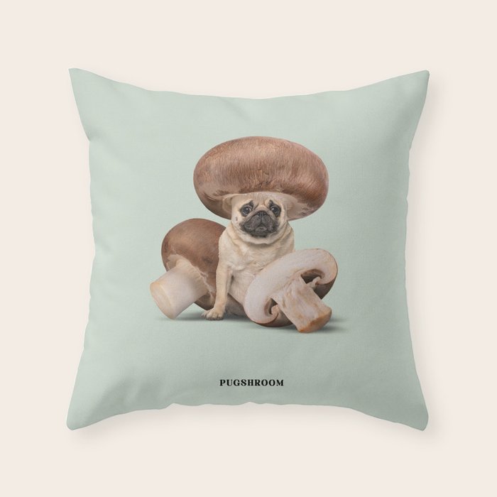 Pugshroom Throw Pillow Gallery Image 6