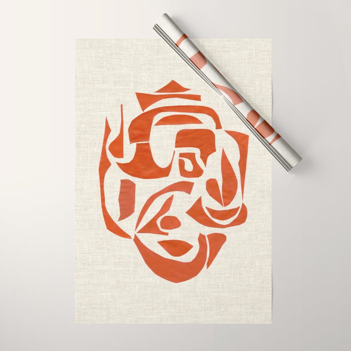Orange Samurai Wrapping Paper Gallery Image 1