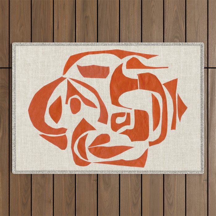 Orange Samurai Outdoor Rug Gallery Image 1
