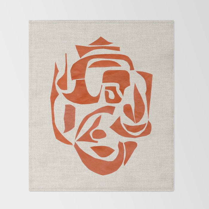 Orange Samurai Throw Blanket Gallery Image 2