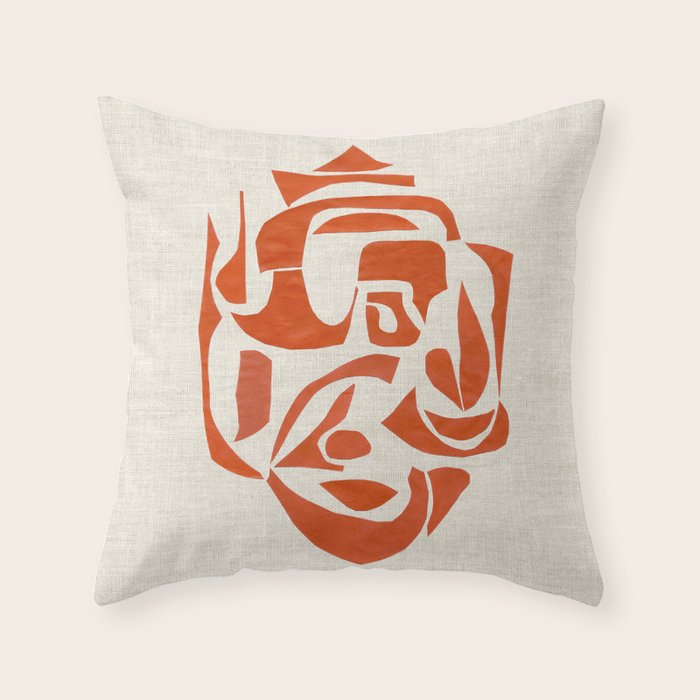 Orange Samurai Throw Pillow Gallery Image 6