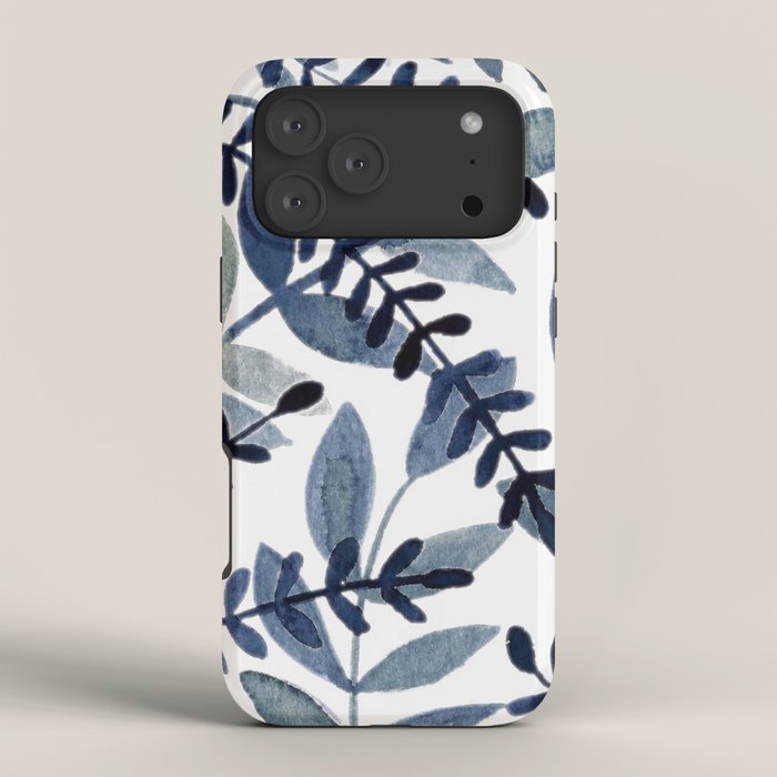 Watercolor branches - indigo iPhone Case Gallery Image 4
