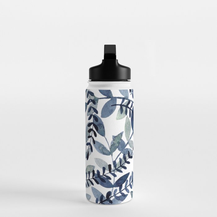 Watercolor branches - indigo Water Bottle Gallery Image 3