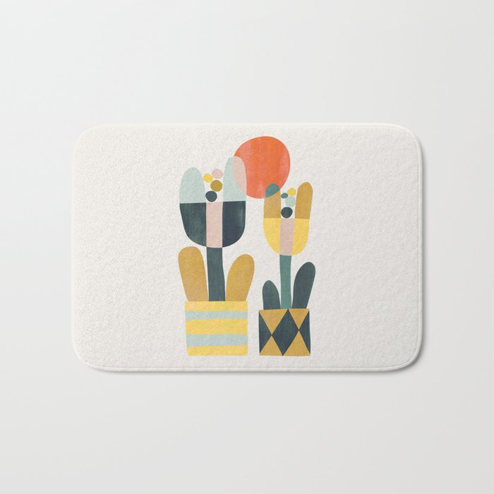 Two flowers Bath Mat Gallery Image 1