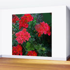 RED GERANIUMS GREEN GARDEN ART Wall Mural Gallery Image 2