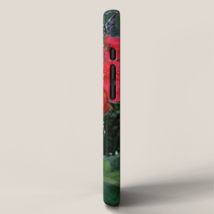 RED GERANIUMS GREEN GARDEN ART iPhone Case Gallery Image 2