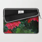 RED GERANIUMS GREEN GARDEN ART Laptop Sleeve Gallery Image 2