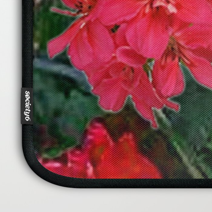 RED GERANIUMS GREEN GARDEN ART Laptop Sleeve Gallery Image 3