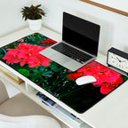 RED GERANIUMS GREEN GARDEN ART Desk Mat Gallery Image 2