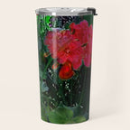 RED GERANIUMS GREEN GARDEN ART Travel Mug Gallery Image 2