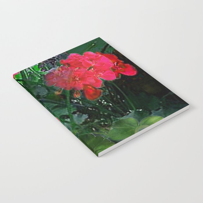 RED GERANIUMS GREEN GARDEN ART Notebook Gallery Image 2