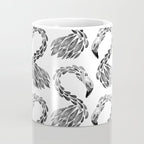 Miami Flamingo - Black Ink Coffee Mug Gallery Image 4