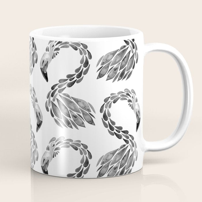 Miami Flamingo - Black Ink Coffee Mug Gallery Image 1