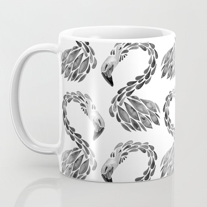 Miami Flamingo - Black Ink Coffee Mug Gallery Image 3