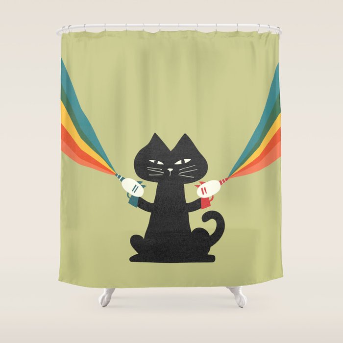Ray gun cat Shower Curtain Gallery Image 1