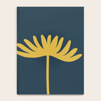 Tall Flower - Minimalist Floral in Light Mustard and Navy Blue Notebook Gallery Image 4
