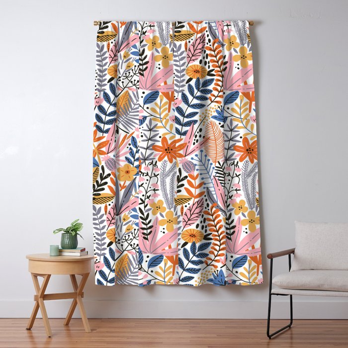 Colorful Jungle Garden Window Curtain Gallery Image 1