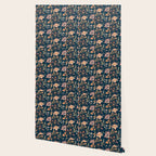 Indian Floral Trail - Deep Navy Blue Wallpaper Gallery Image 2