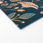 Indian Floral Trail - Deep Navy Blue Welcome Mat Gallery Image 2
