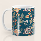 Indian Floral Trail - Deep Navy Blue Coffee Mug Gallery Image 3
