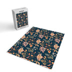 Indian Floral Trail - Deep Navy Blue Jigsaw Puzzle Gallery Image 2