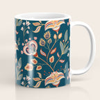 Indian Floral Trail - Deep Navy Blue Coffee Mug Gallery Image 1