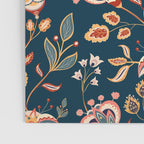Indian Floral Trail - Deep Navy Blue Poster Gallery Image 3
