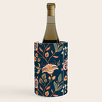 Indian Floral Trail - Deep Navy Blue Wine Chiller Gallery Image 1