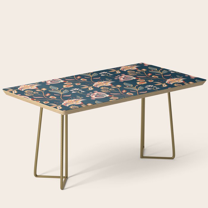 Indian Floral Trail - Deep Navy Blue Coffee Table Gallery Image 2