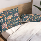 Indian Floral Trail - Deep Navy Blue Pillow Sham Gallery Image 2