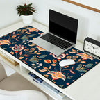 Indian Floral Trail - Deep Navy Blue Desk Mat Gallery Image 2