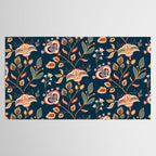 Indian Floral Trail - Deep Navy Blue Tablecloth Gallery Image 2