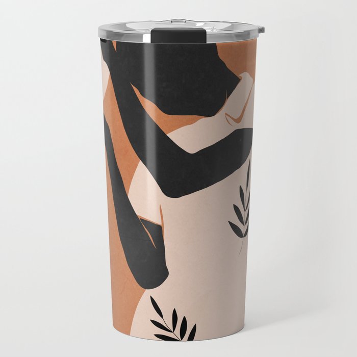 Minimal Abstract Art Sunset Girl 5 Travel Mug Gallery Image 1