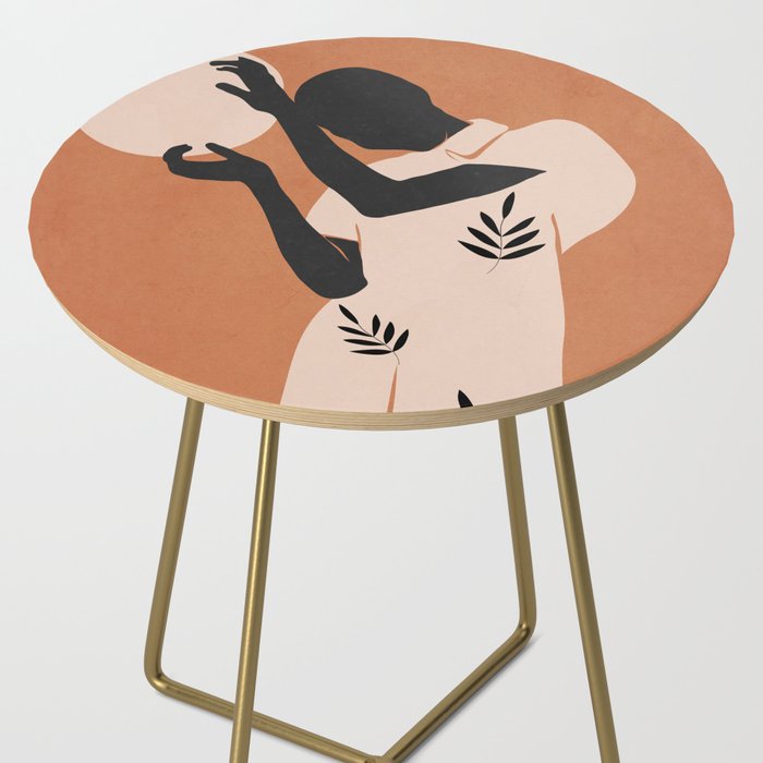 Minimal Abstract Art Sunset Girl 5 Side Table Gallery Image 2