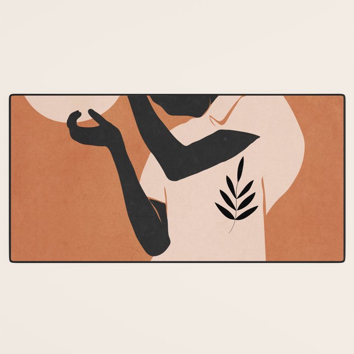 Minimal Abstract Art Sunset Girl 5 Desk Mat Gallery Image 3